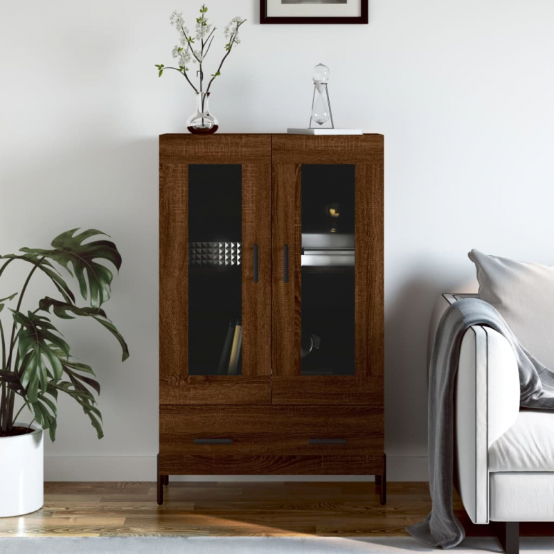 Highboard Braun Eichen-Optik 69,5x31x115 cm Holzwerkstoff