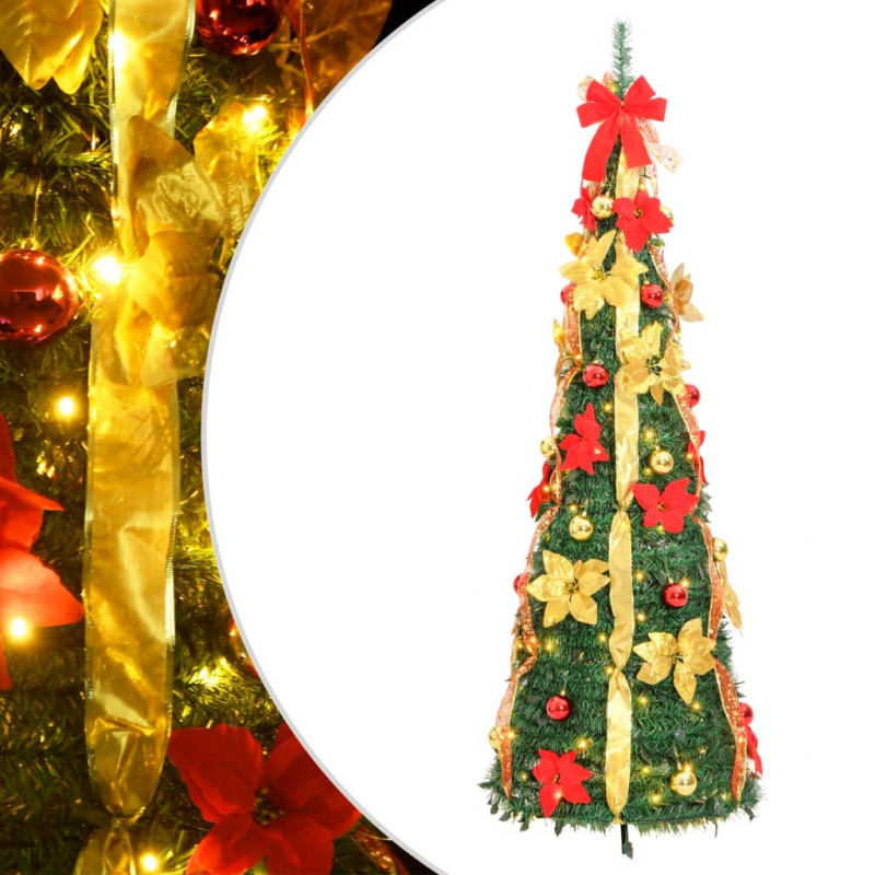 Pop-Up-Weihnachtsbaum Künstlich 200 LEDs Grün 210 cm