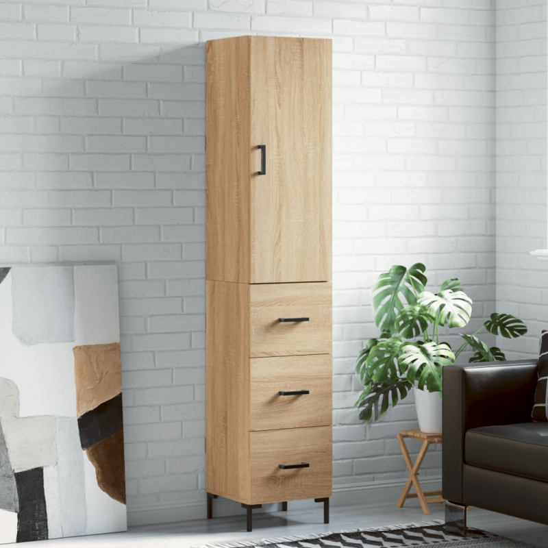 Highboard Sonoma-Eiche 34,5x34x180 cm Holzwerkstoff