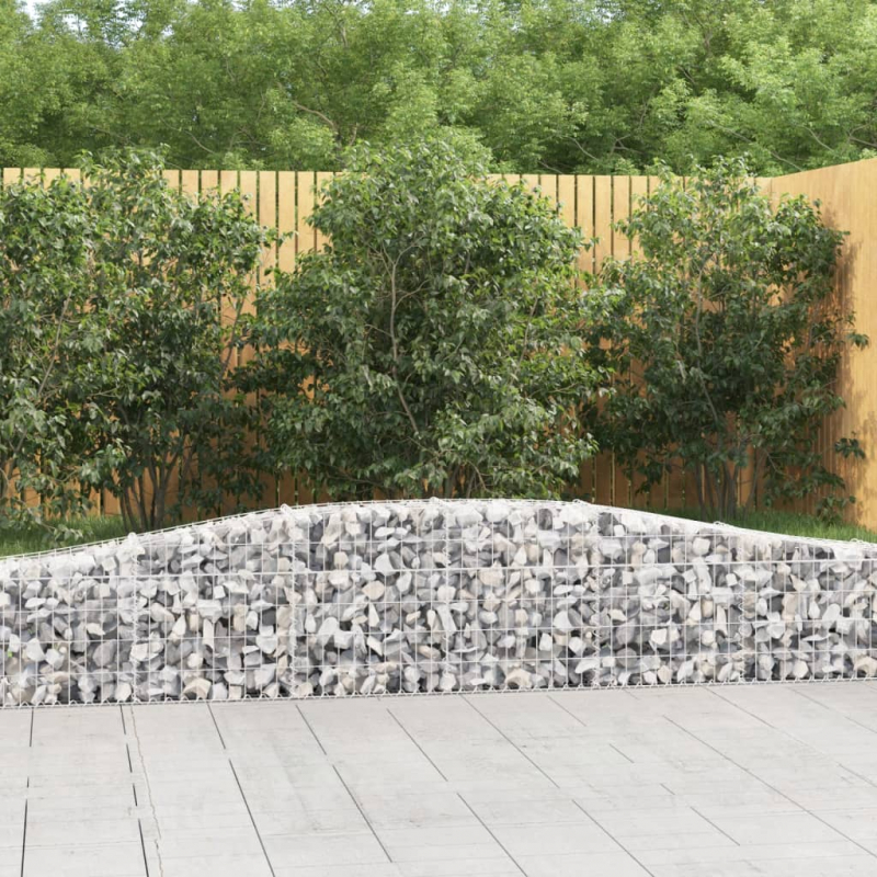 Gabionen mit Hochbogen 4 Stk. 400x30x40/60 cm Verzinktes Eisen