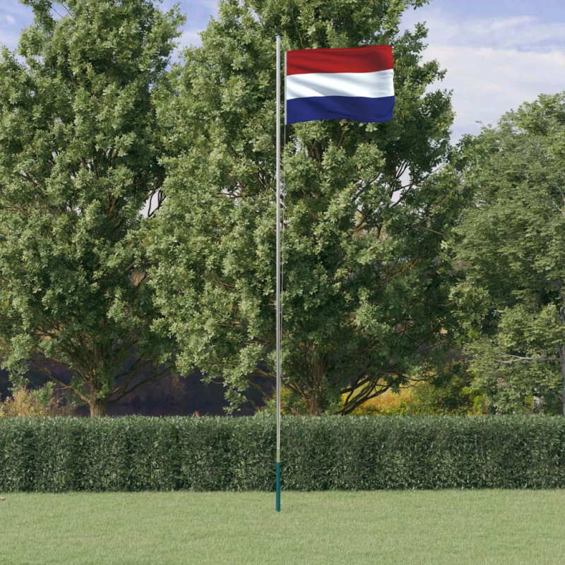 Niederländische Flagge mit Mast 6,23 m Aluminium