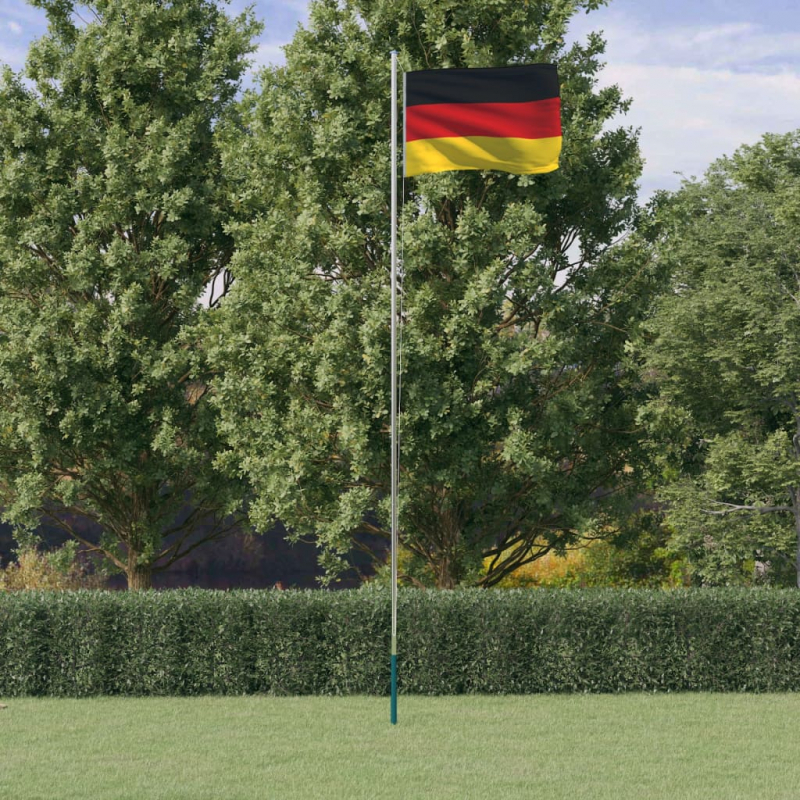 Flagge Deutschlands mit Mast 6,23 m Aluminium