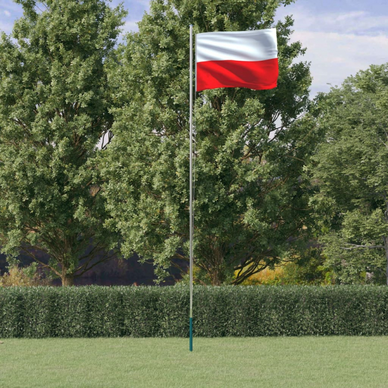 Flagge Polens mit Mast 6,23 m Aluminium
