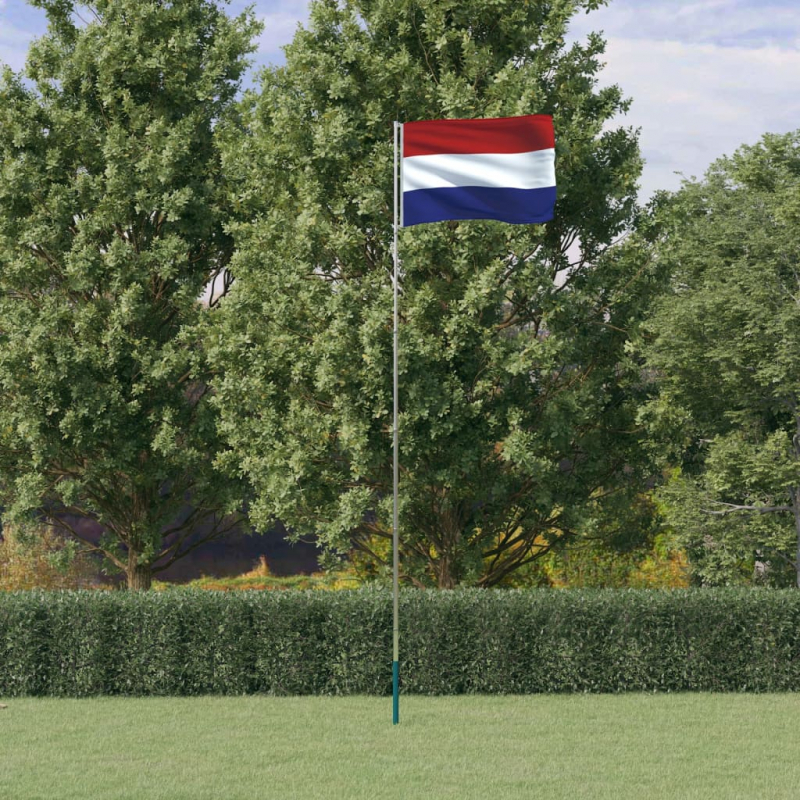 Niederländische Flagge mit Mast 5,55 m Aluminium