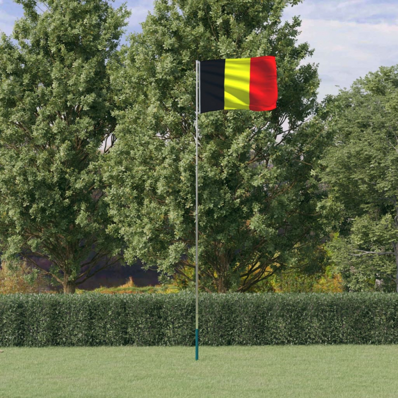 Flagge Belgiens mit Mast 5,55 m Aluminium