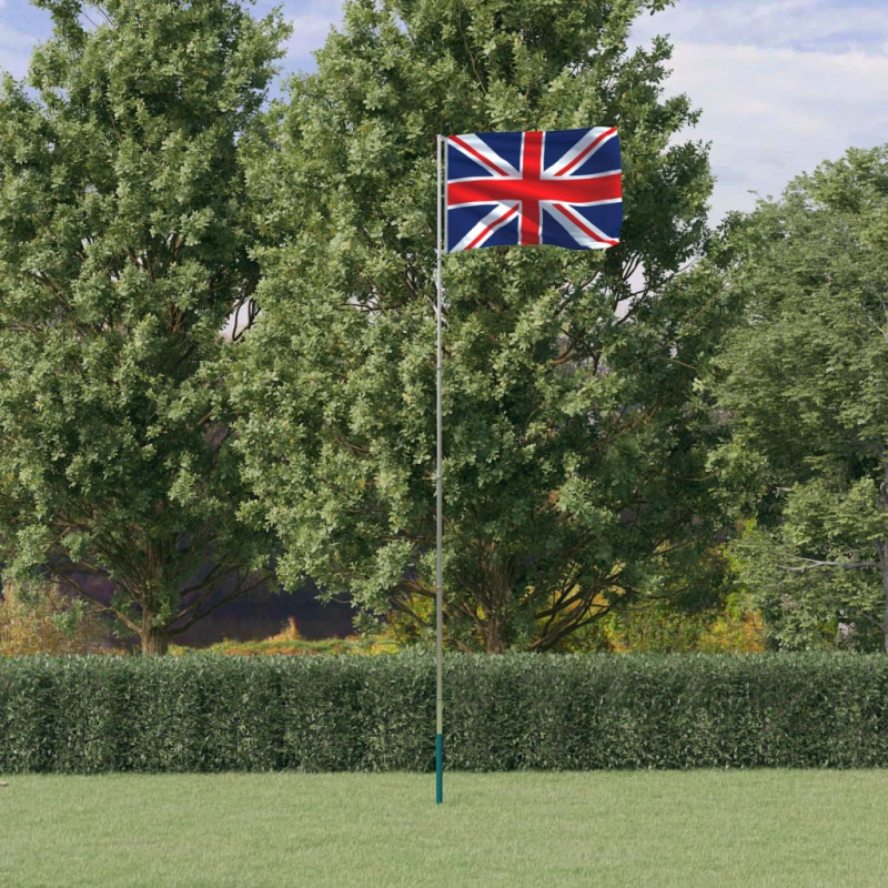 Flagge Großbritanniens mit Mast 5,55 m Aluminium