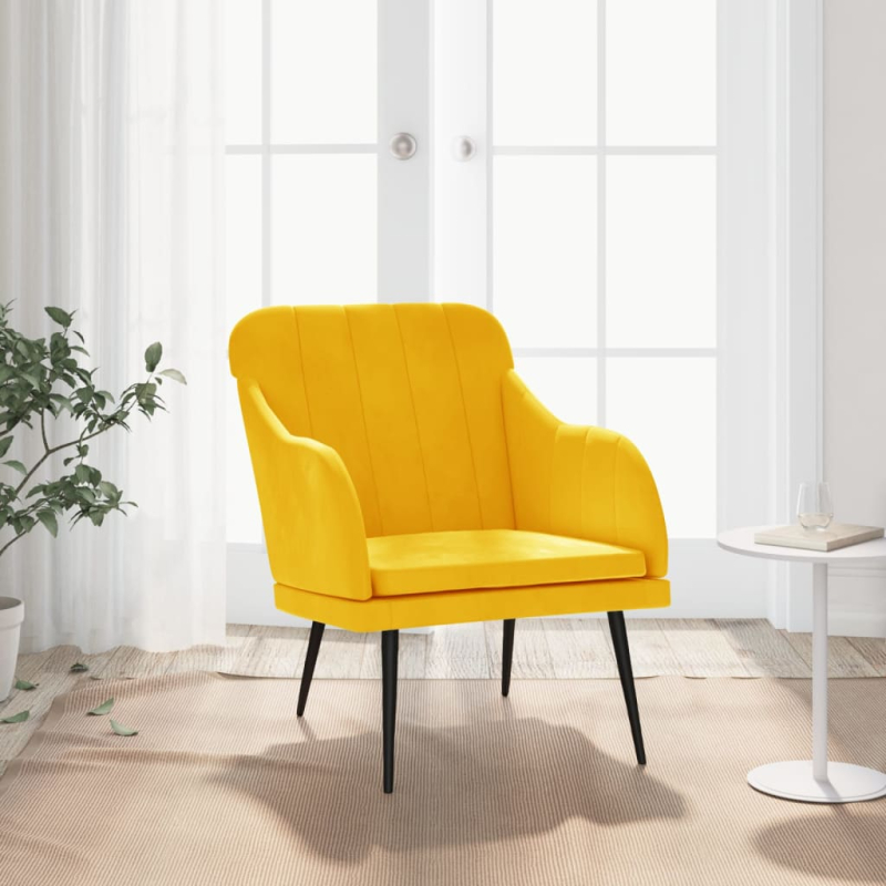 Sessel Gelb 63x76x80 cm Samt