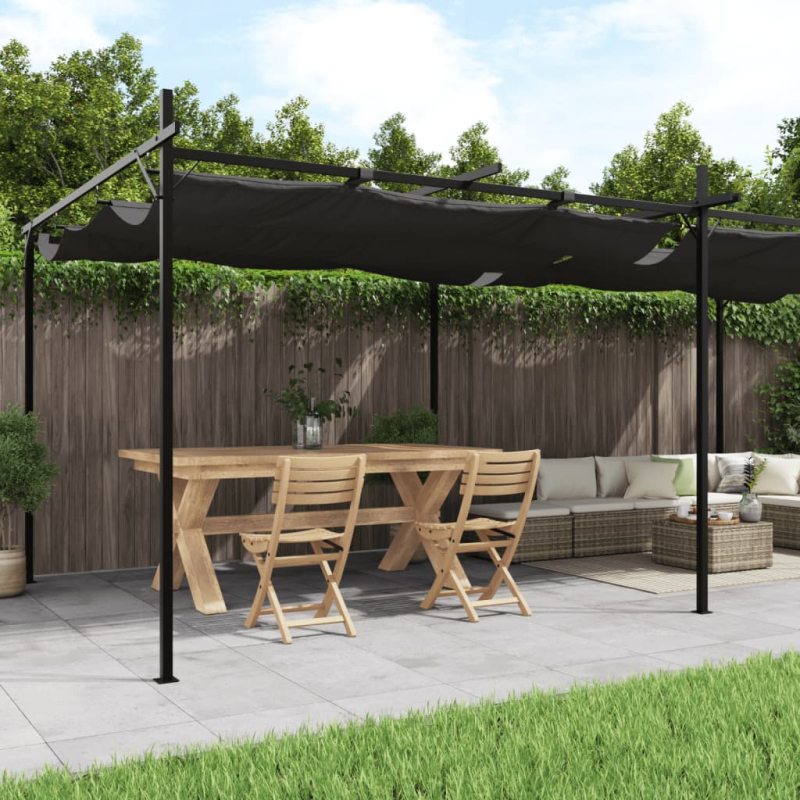 Pergola mit Schiebedach Anthrazit 589x292x230 cm