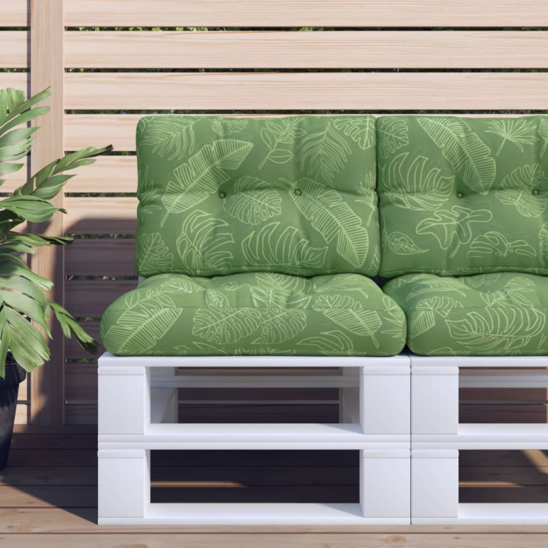 Palettenkissen Blattmuster 60x40x12 cm Stoff