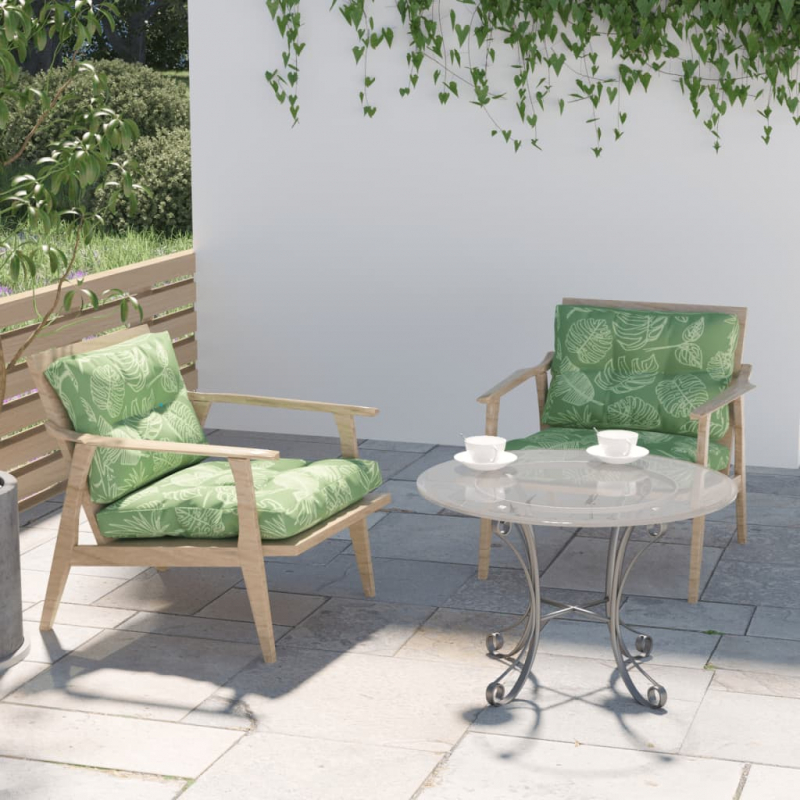 Palettenkissen 2-tlg. Blattmuster Stoff