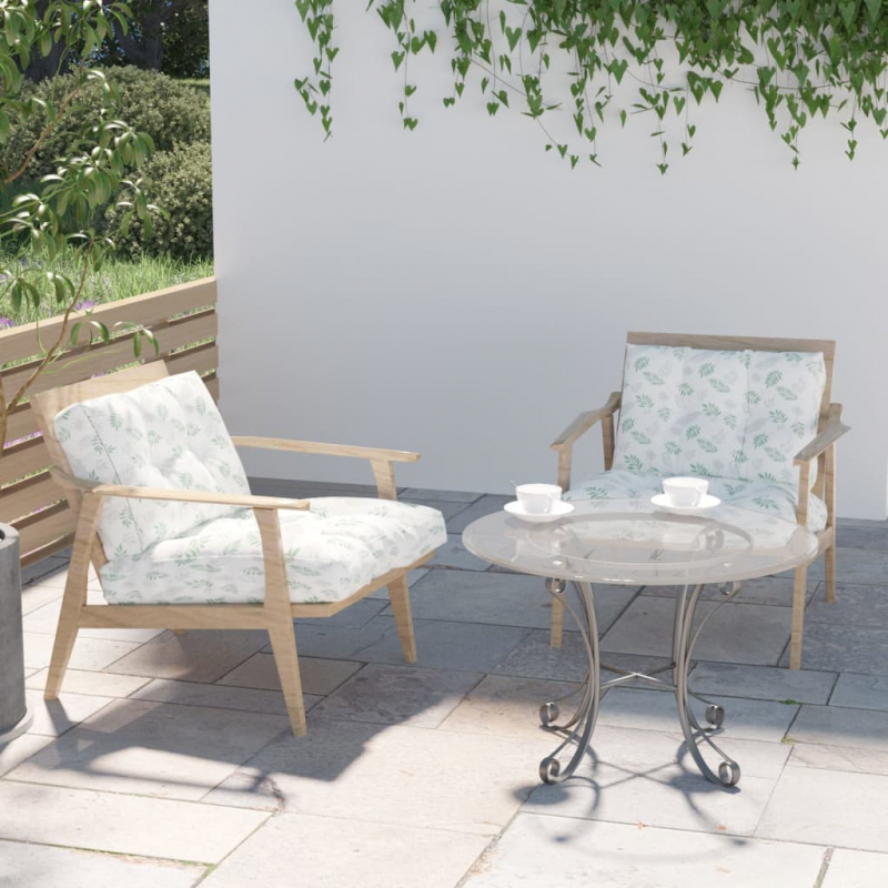 Palettenkissen 2-tlg. Blattmuster Stoff