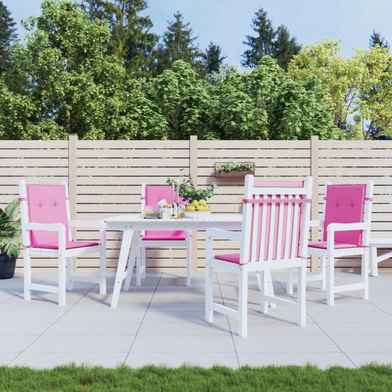 Niedriglehner-Auflagen 4 Stk. Rosa Stoff