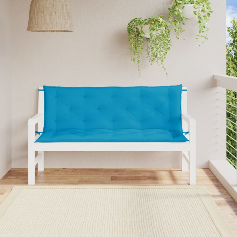 Gartenbank-Auflagen 2 Stk. Hellblau 150x50x7 cm Oxford-Gewebe