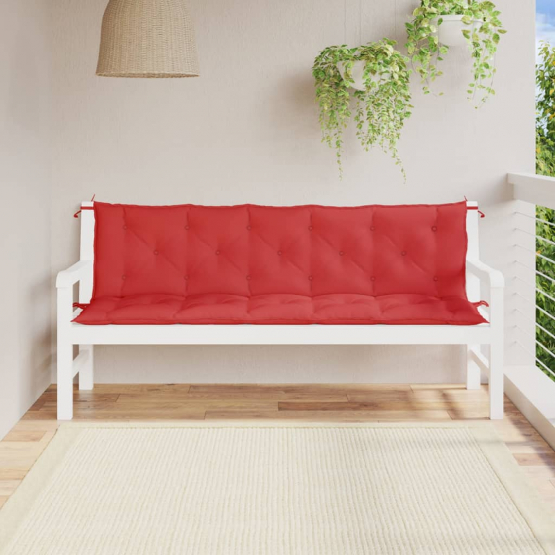 Gartenbank-Auflagen 2 Stk. Rot 180x50x7 cm Oxford-Gewebe