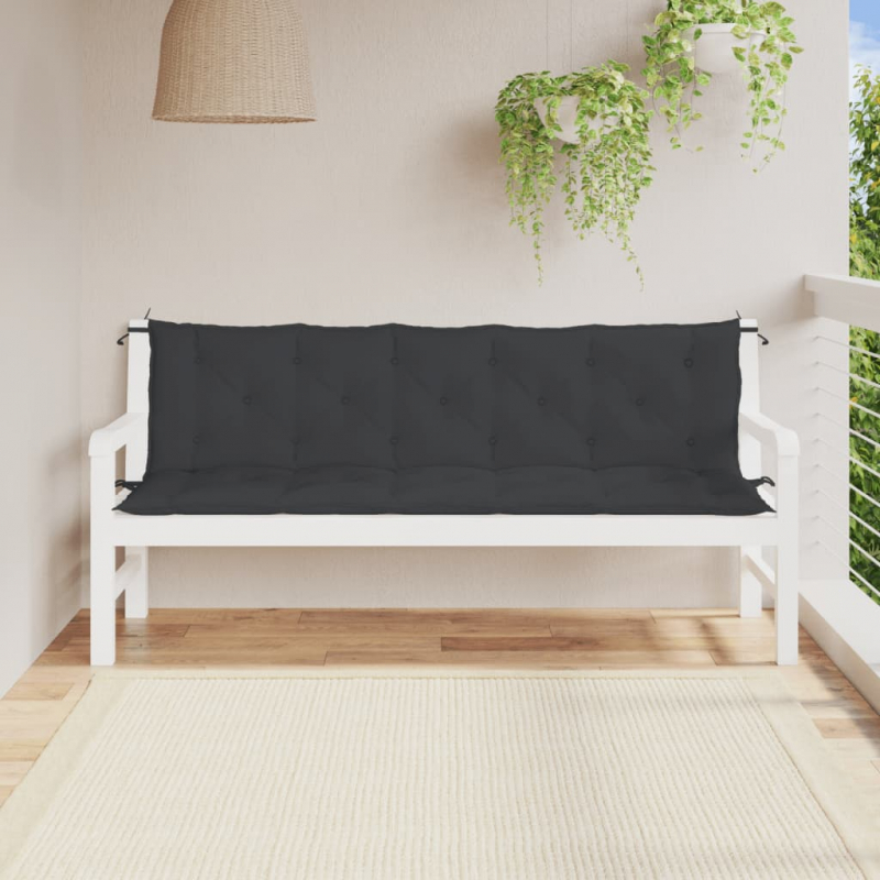 Gartenbank-Auflagen 2 Stk. Schwarz 180x50x7 cm Oxford-Gewebe