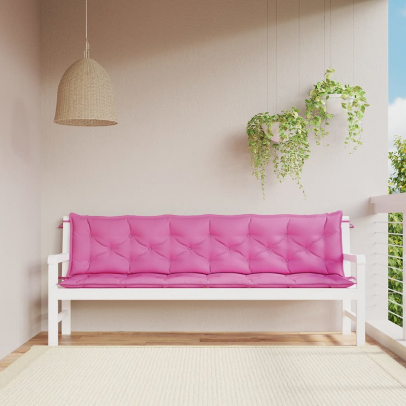 Gartenbank-Auflagen 2 Stk. Rosa 200x50x7 cm Stoff