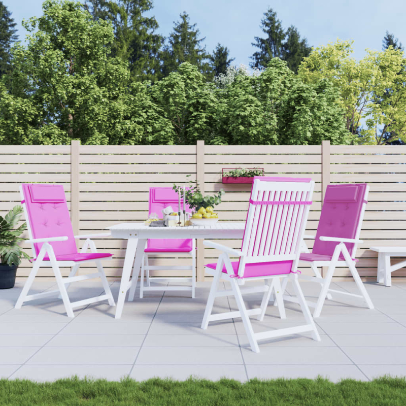 Hochlehner-Auflagen 4 Stk. Rosa Oxford-Gewebe