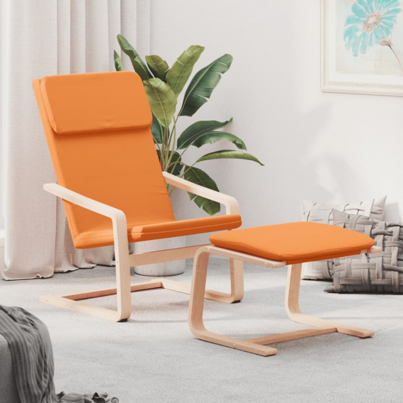 Relaxsessel mit Hocker Dunkelgelb Stoff