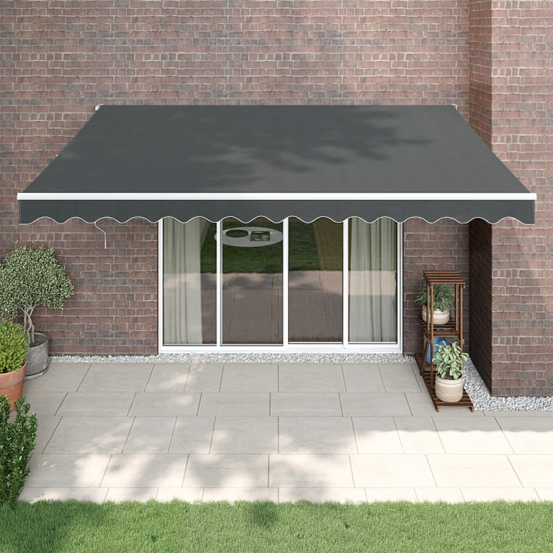 Markise Einziehbar Anthrazit 4,5x3 m Stoff und Aluminium
