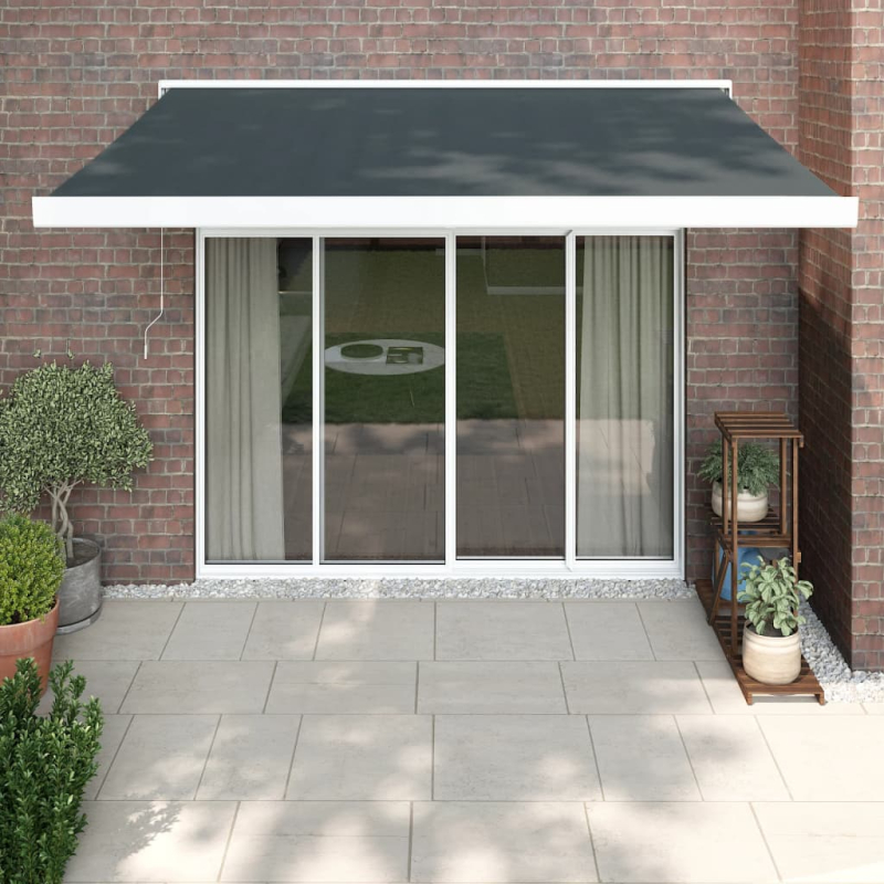 Markise Einziehbar Anthrazit 3x2,5 m Stoff und Aluminium