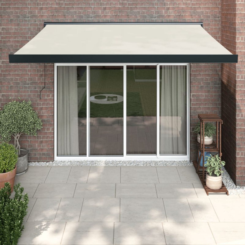 Markise Einziehbar Creme 3x2,5 m Stoff und Aluminium