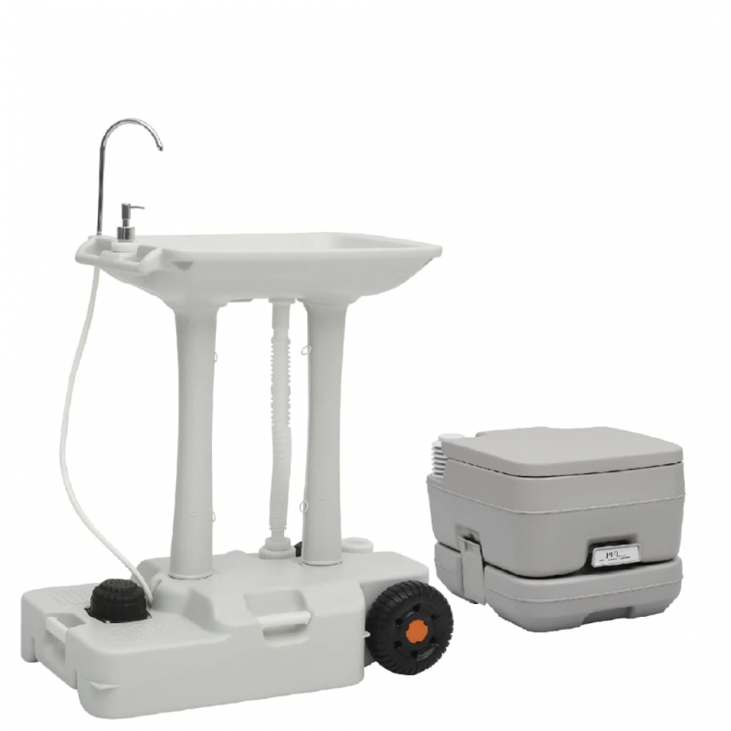 Tragbare Campingtoilette mit Waschbecken