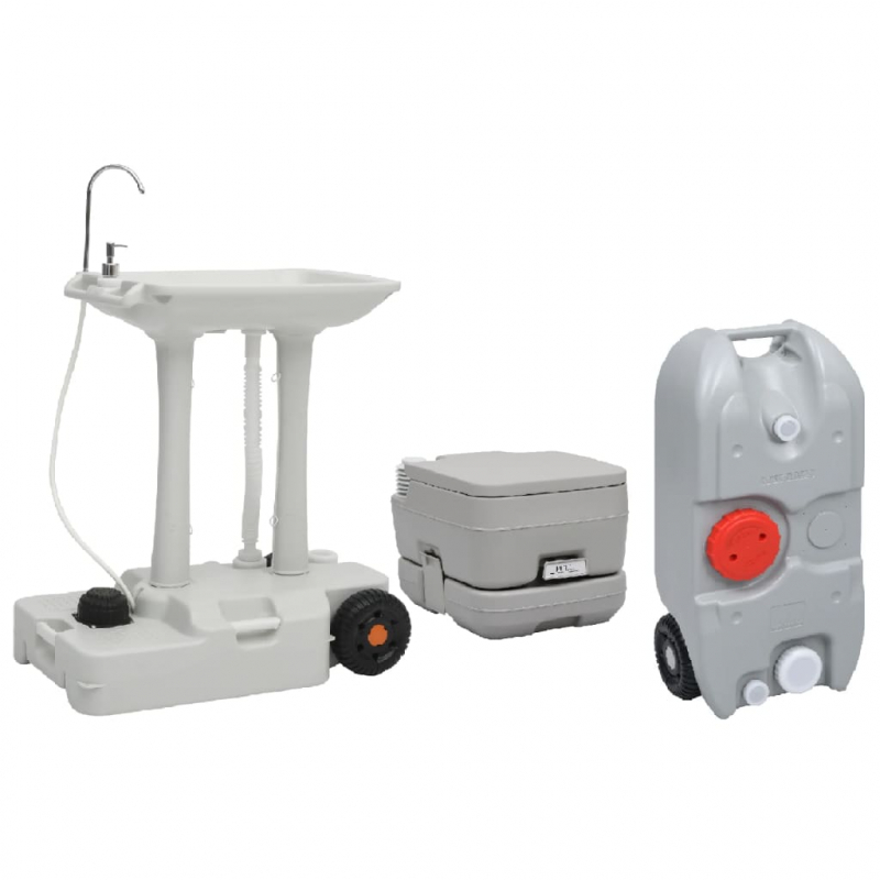 Tragbare Campingtoilette mit Waschbecken und Wasserbehälter