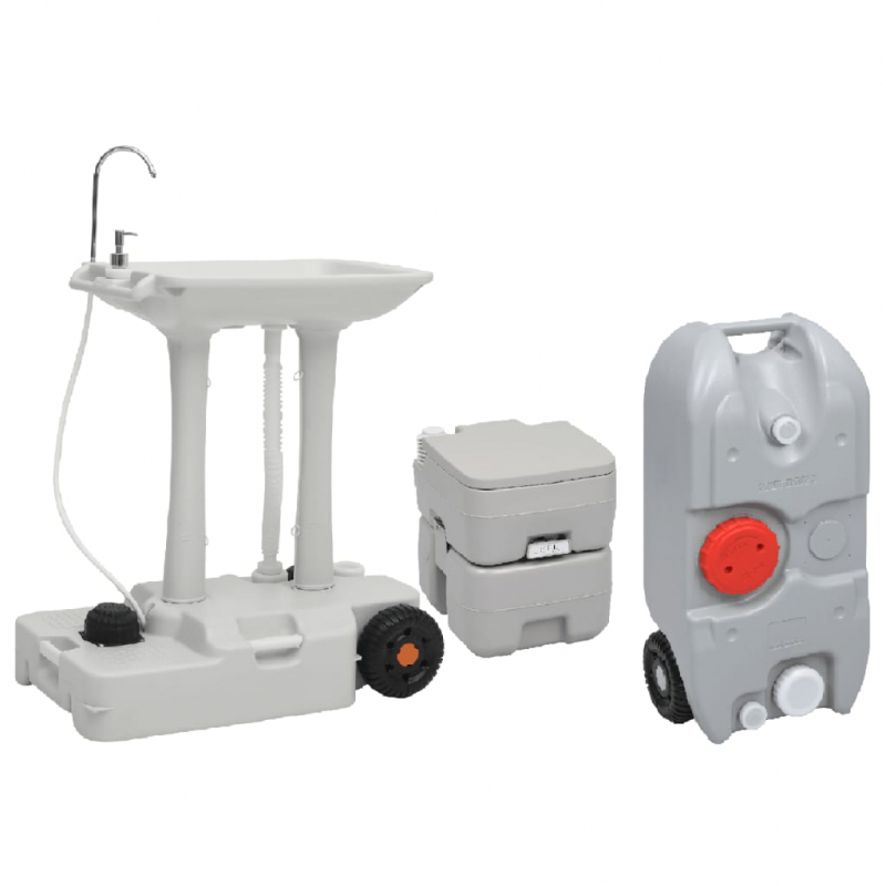 Tragbare Campingtoilette mit Waschbecken und Wasserbehälter