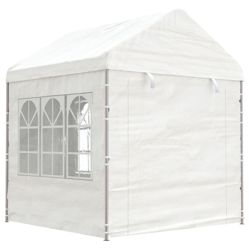 Pavillon mit Dach Weiß 2,28x2,23x2,69 m Polyethylen