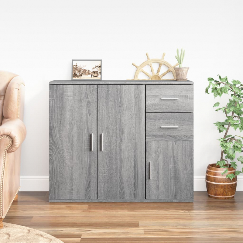 Sideboard Grau Sonoma 91x29,5x75 cm Holzwerkstoff
