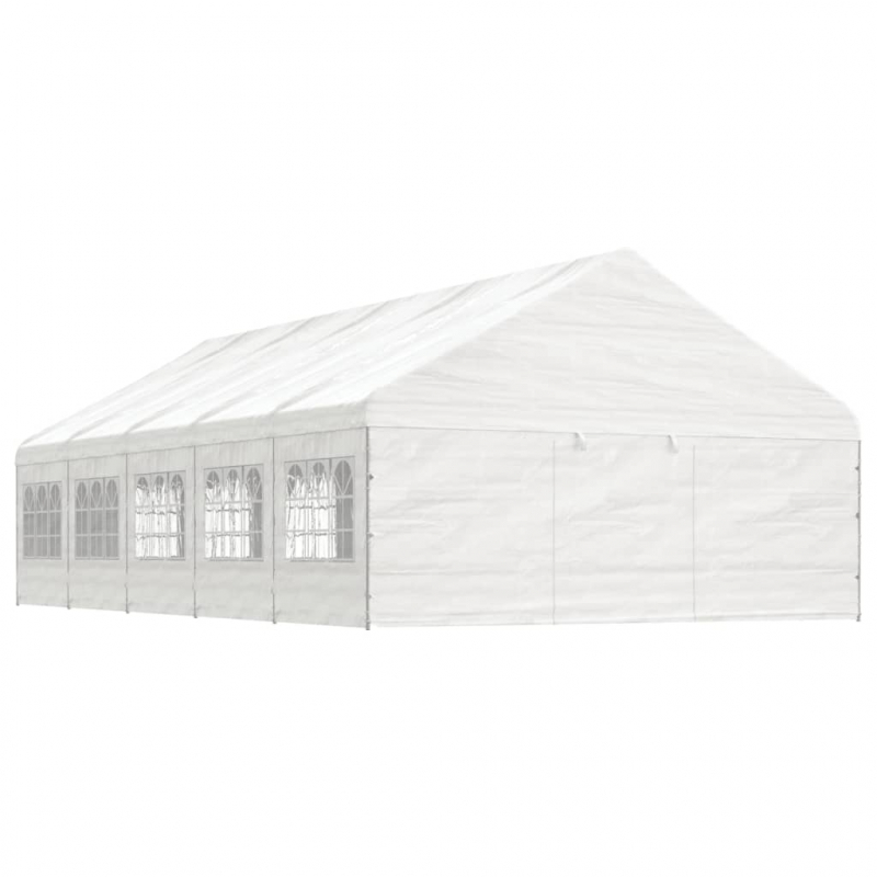 Pavillon mit Dach Weiß 11,15x5,88x3,75 m Polyethylen
