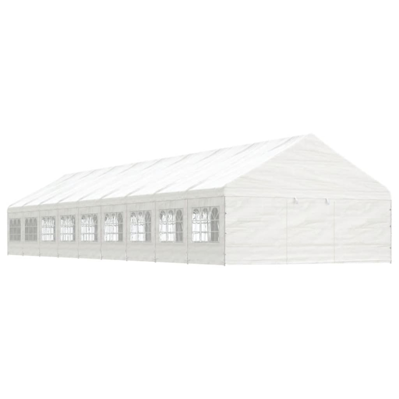 Pavillon mit Dach Weiß 20,07x5,88x3,75 m Polyethylen