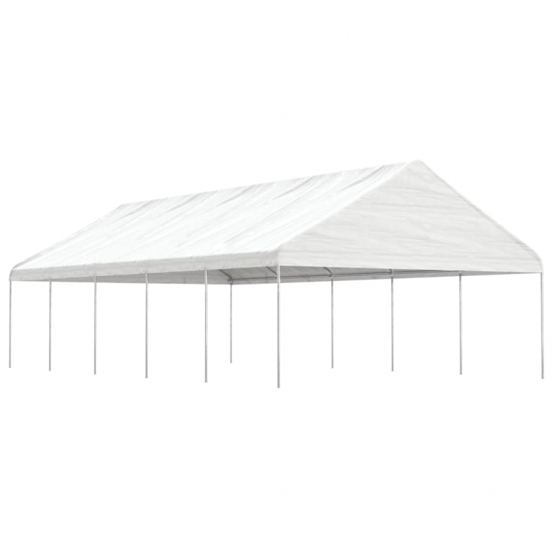 Pavillon mit Dach Weiß 11,15x5,88x3,75 m Polyethylen