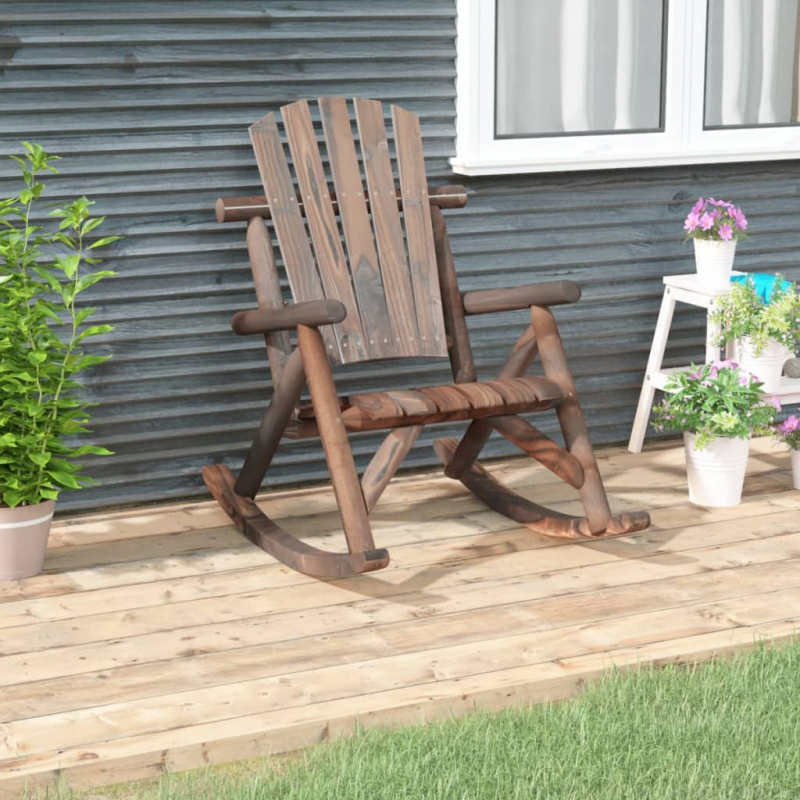 Garten-Schaukelstuhl 69x96x101 cm Massivholz Fichte