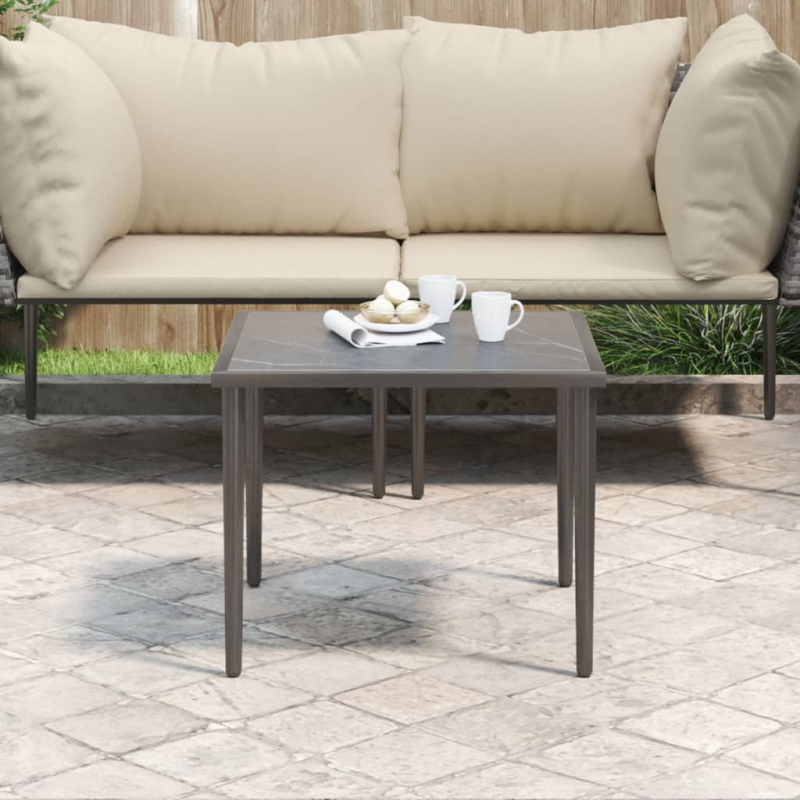 Gartentisch Grau 48x48x37 cm Stahl