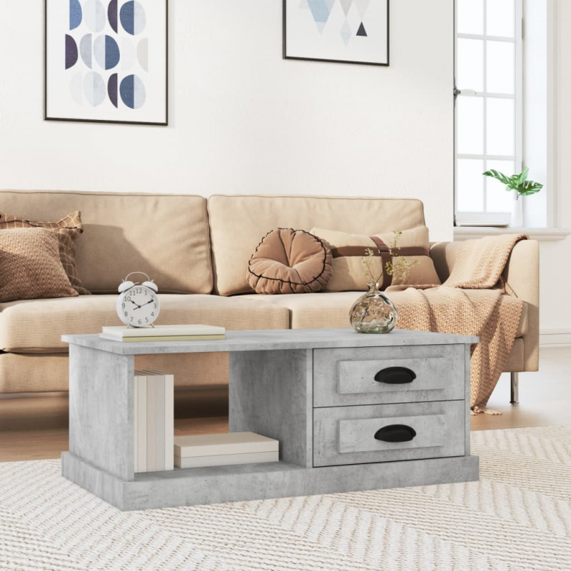 Couchtisch Betongrau 90x50x35 cm Holzwerkstoff