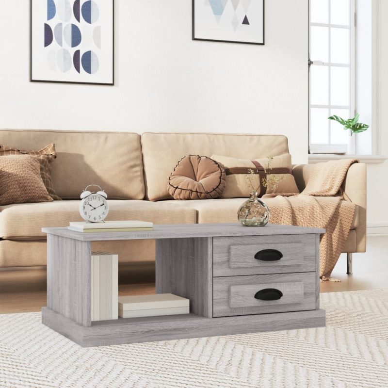 Couchtisch Grau Sonoma 90x50x35 cm Holzwerkstoff