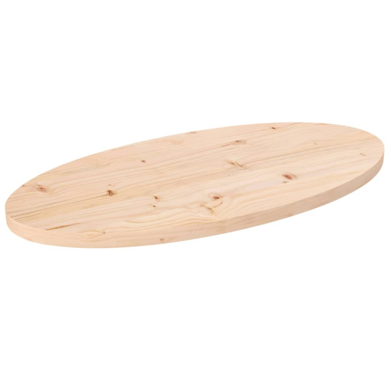 Tischplatte 60x30x2,5 cm Massivholz Kiefer Oval
