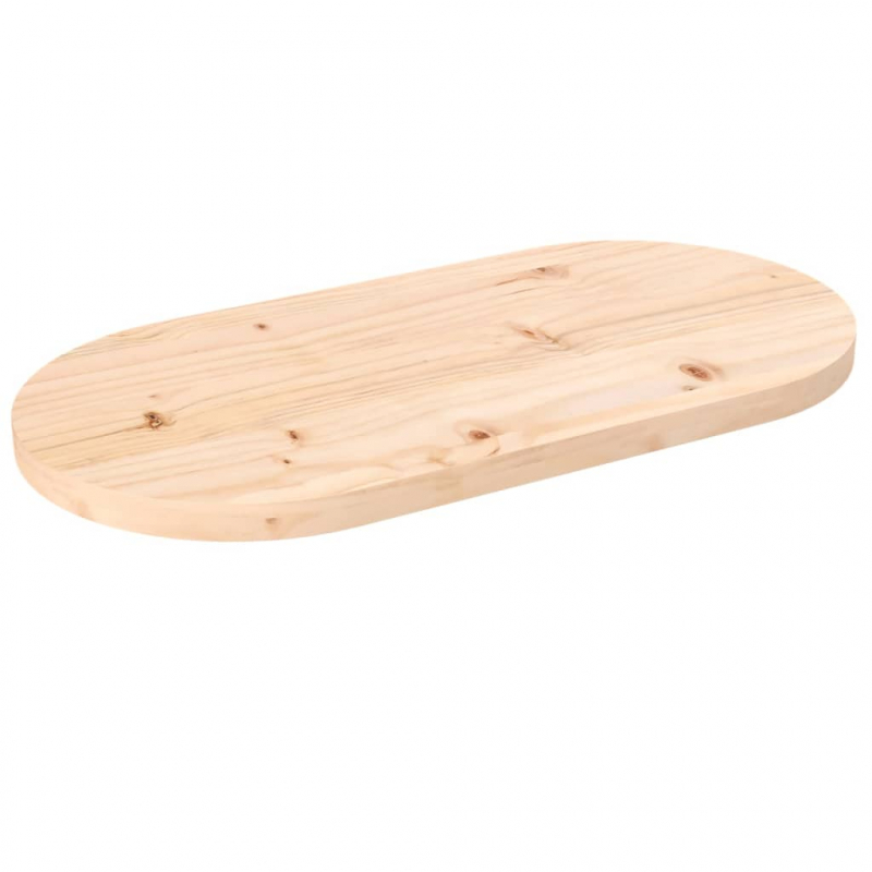 Tischplatte 70x35x2,5 cm Massivholz Kiefer Oval