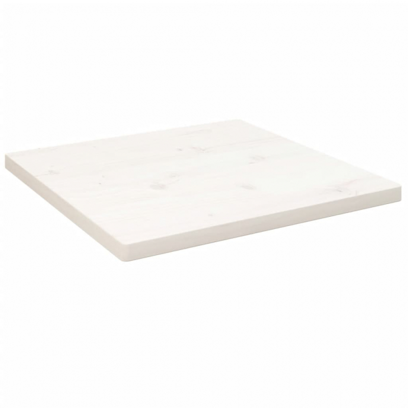 Tischplatte Weiß 60x60x2,5 cm Massivholz Kiefer Quadratisch