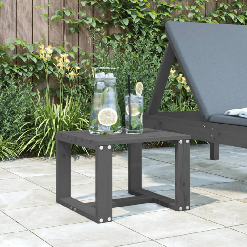 Garten-Beistelltisch Grau 40x38x28,5 cm Massivholz Kiefer