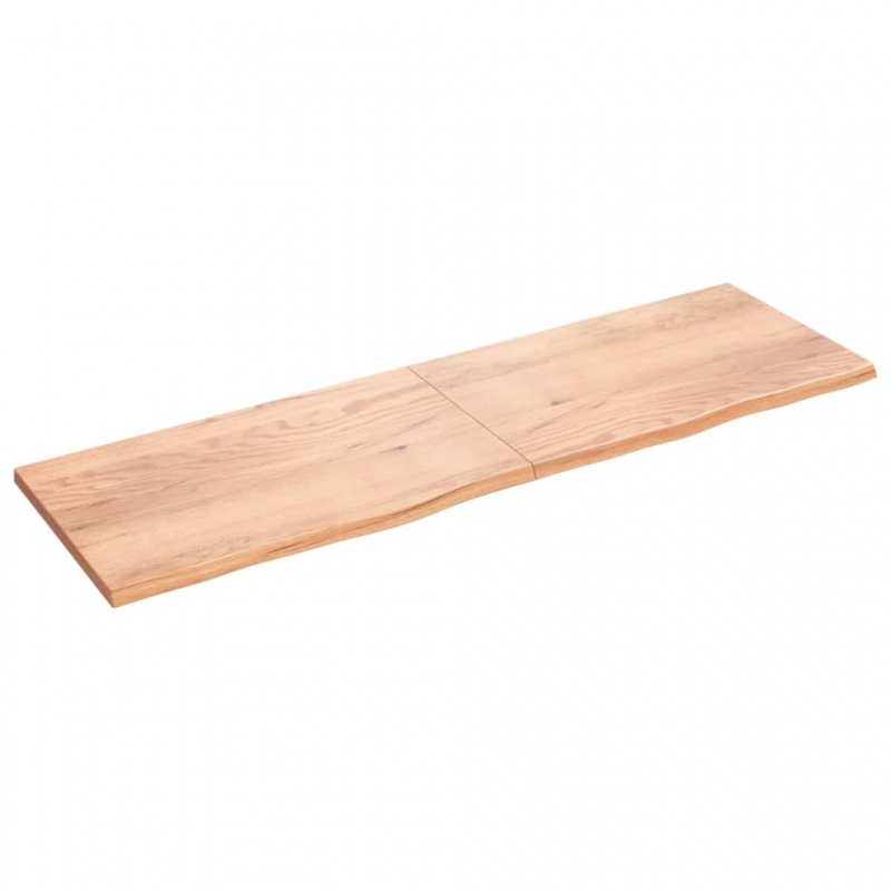 Wandregal Hellbraun 200x60x(2-4) cm Massivholz Eiche Behandelt