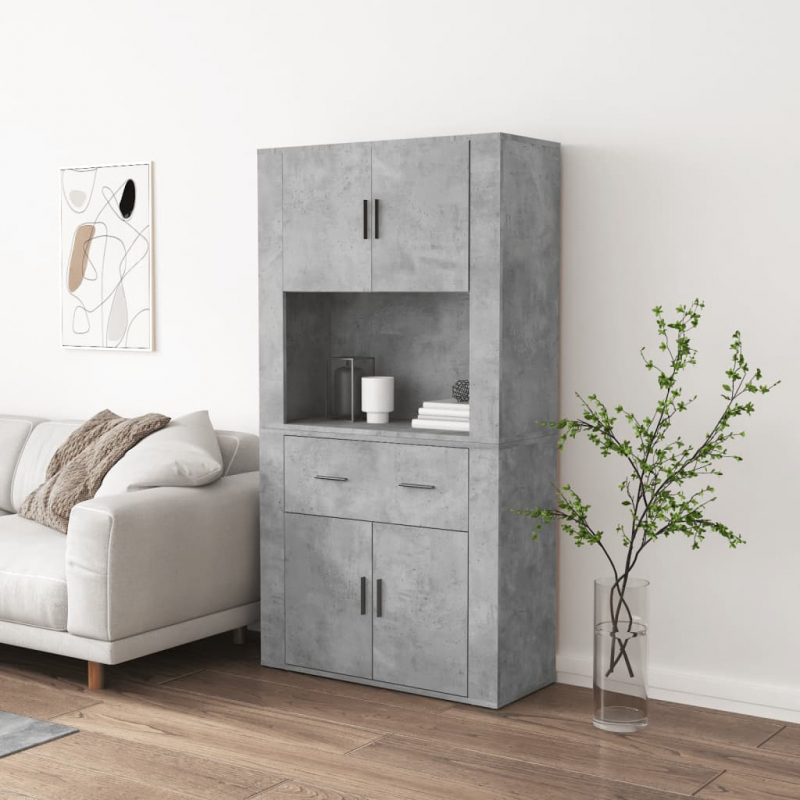 Highboard Betongrau Holzwerkstoff