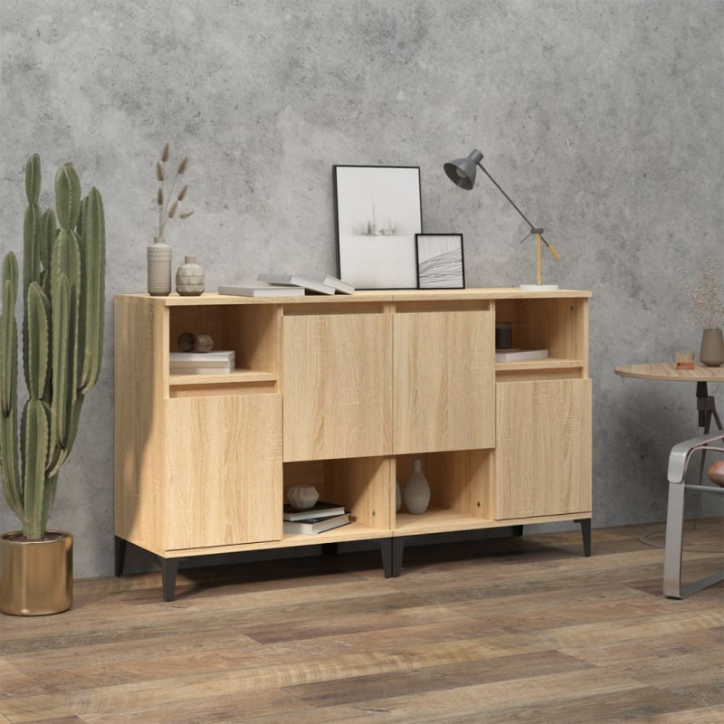 Sideboards 2 Stk. Sonoma-Eiche 60x35x70 cm Holzwerkstoff