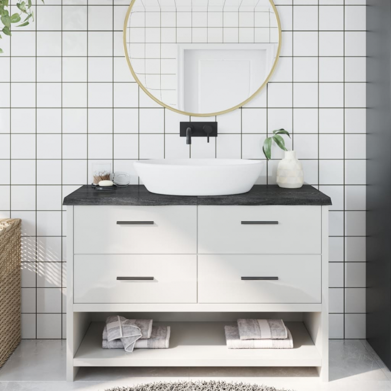 Waschtischplatte Dunkelbraun 120x60x(2-4)cm Massivholz