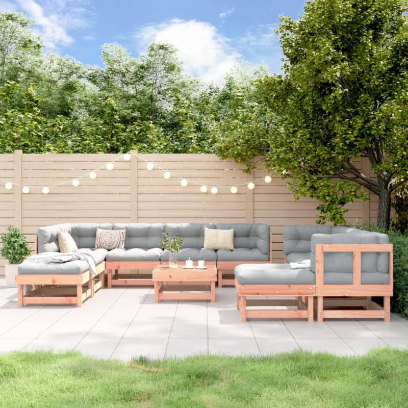 11-tlg. Garten-Lounge-Set Massivholz Douglasie