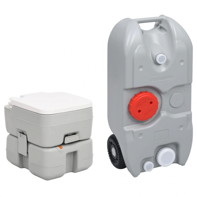 Tragbare Camping-Toilette mit Wasserbehälter