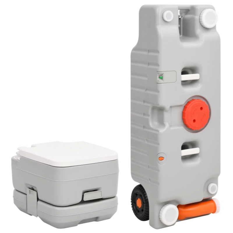 Tragbare Camping-Toilette mit Wasserbehälter