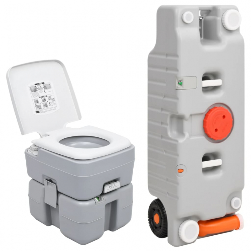 Tragbare Camping-Toilette mit Wasserbehälter