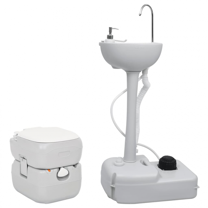 Tragbare Campingtoilette mit Waschbecken
